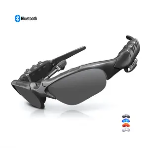Smart Sport Sunglass – Bluetooth Audio Foldable Flip-Up Lens Mirror-Coated Adjustable-Fit Wireless Sunglasses with Headphones | Black Smart Glasses Bluetooth Glasses
