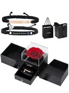 Valentine's Day Gift Set, Personalized Couple Bracelets, Romantic Promise Bands, Unisex Jewelry, Anniversary & Christmas Present