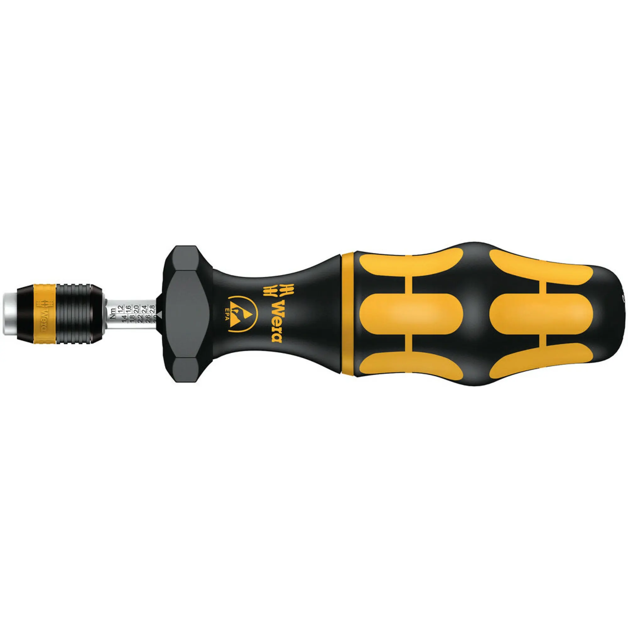 Wera Series 7400 Kraftform ESD adjustable torque screwdrivers (2.5-29.0 in.lbs.) with Rapidaptor quick-release chuck, 7446 ESD x 11-29 in. lbs.
