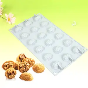 18-Cavity Walnut Food-Grade Silicone Mold DIY Chocolate Candy Mousse Cake Baking Tools Easy Demolding Mold Silicone Muffin Pan Silicone Baking Molds Silicone Molds For Chocolate
