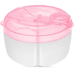 Baby Formula Dispenser On The Go, Formula Container to Go, Non-Spill Rotating Three-Compartment Formula Dispenser and Snack Storage Container for Infant Toddler Traveling