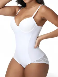 1pc, Women's Shapewear with Lace, Hip Lifting, Tummy Control and Waist Sculpting, Women's Bodysuit with Bra, Skin-friendly, High Elastic and Breathable, Postpartum Shaping and Yoga Fitness, Can be Worn Outside, Suitable for Various Holidays, Underwear