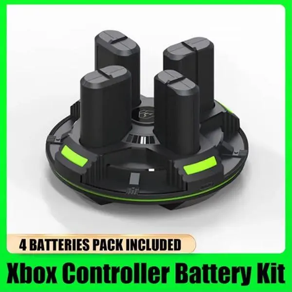 Xbox Controller Rechargeable Battery Pack Kit - 4 x 1100mAh Batteries, USB-C Fast Charge Dock - Console Accessories for Gamers, Compatible with Xbox 1, Series X-S Controllers