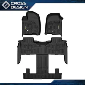 CROSSDESIGN All Weather 3D TPE Floor Mats Fit For 2021-2024 Chevrolet Tahoe/GMC Yukon  Upgraded Version