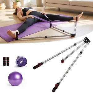 Three Bar Leg Stretcher (Split Stretching Machine), 9-Hole Adjustable Stretching Equipment, Suitable for Ballet Training, Home Gym Exercise, Dance And Gymnastics Practice, Durable Abs/Stainless Steel Structure