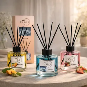 130ml Reed Diffuser Home Fragrance Oil, Long Lasting Aromatherapy Diffuser Set, Scented Air Freshener for Bedroom Living Room Bathroom, Fruit Scent Mango Strawberry Ocean Fragrance, Home Decor Gift, Fragrance Oil Diffusers