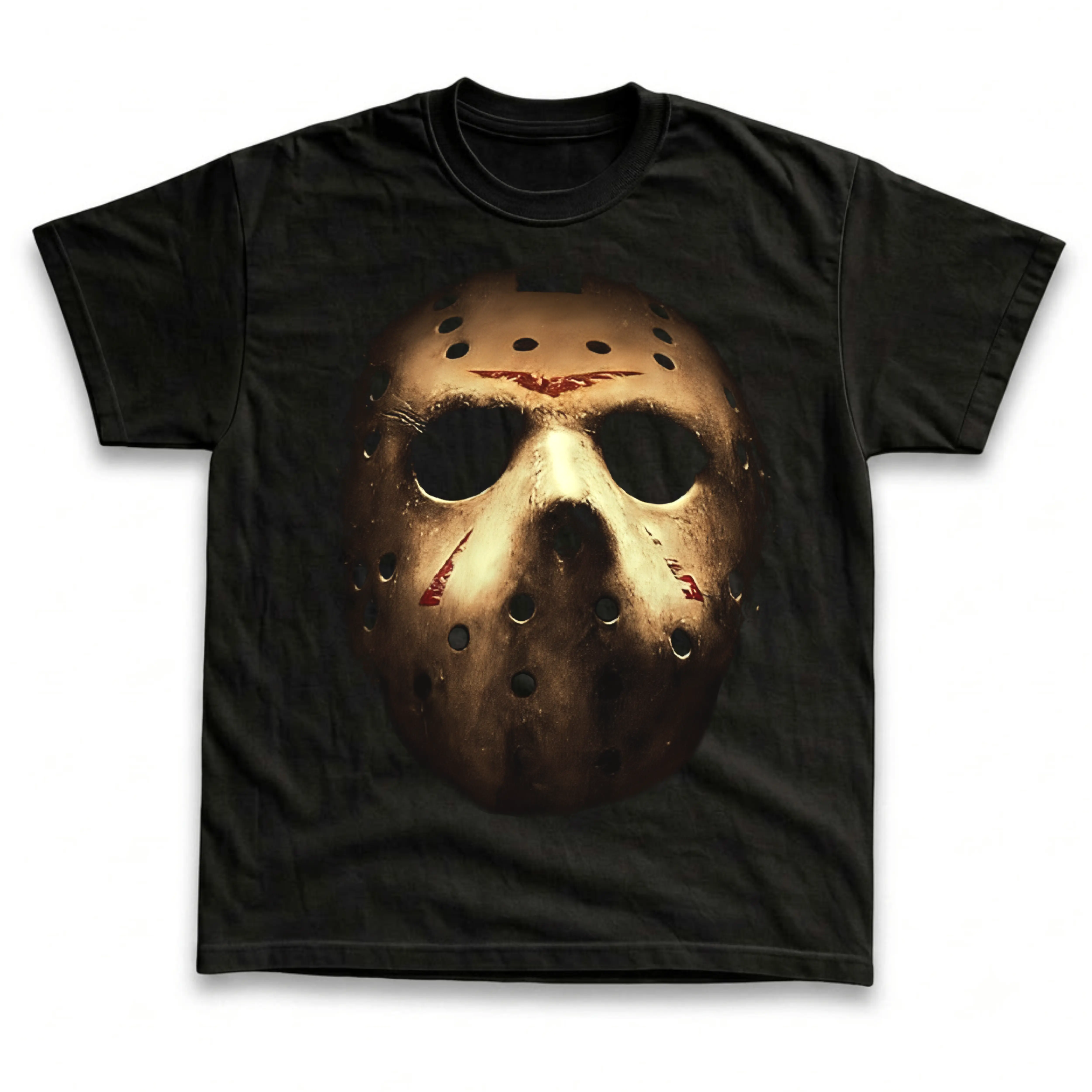 Gildan Men's and Women's T-Shirt, Vintage Jason Voorhees Mask Graphic Tee, Friday the 13th Hockey Mask Horror Movie Shirt, 80s Slasher Film Fan Gift, Gothic Aesthetic Retro Grunge Streetwear, Spooky Halloween Costume Outfit