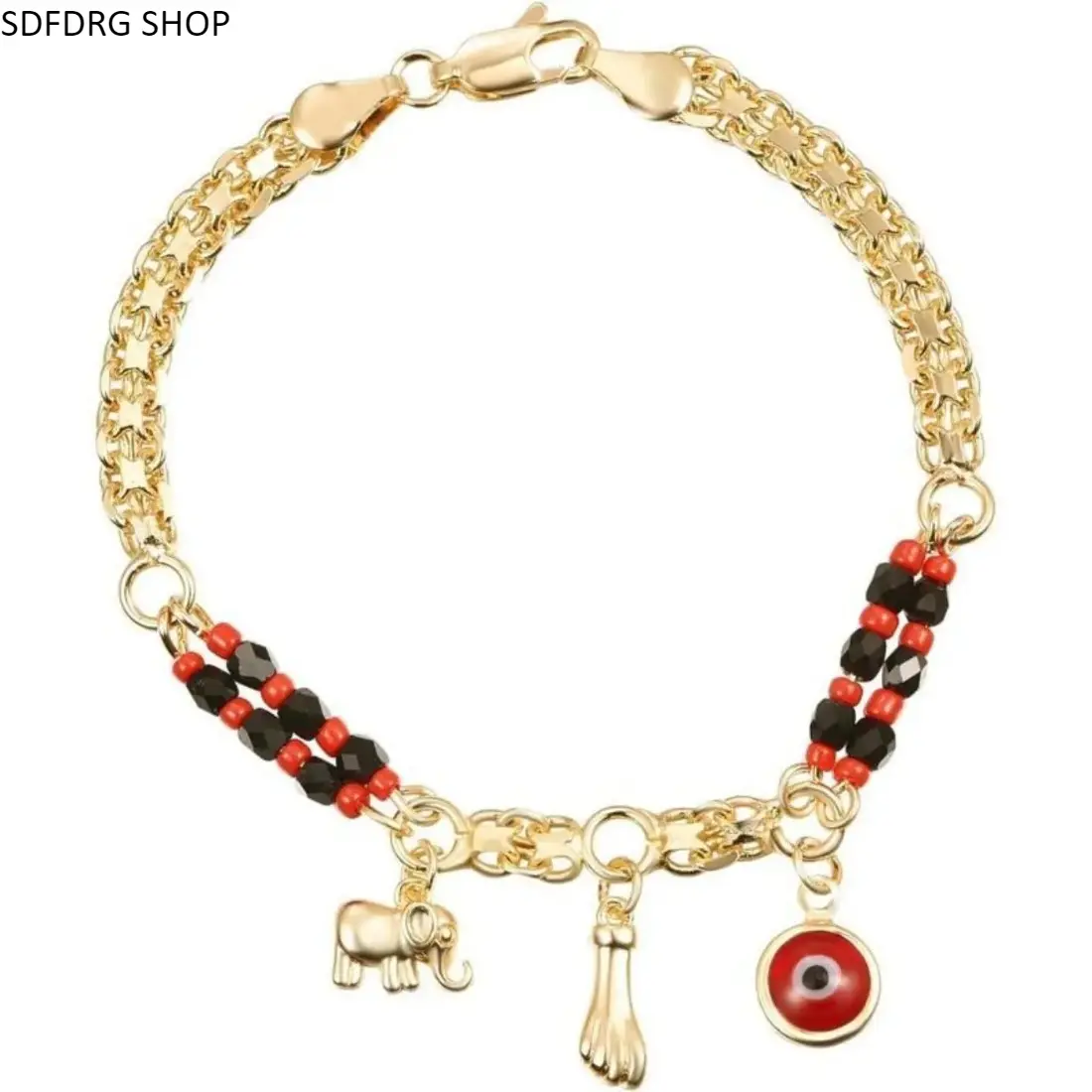 Evil Eye Elephant Charm Bracelet for Women, Dainty Protection Bracelet, Minimalist Lucky Jewelry, Lightweight Everyday Bracelet for Gift, Daily Wear
