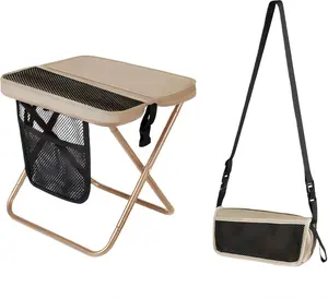 Portable Folding Stool, Ultralight Pocket Backpack Stool with Storage Pouch, Compact Camping Chair for Hiking, Fishing, Beach, Picnic, Travel, 265 LBS Capacity, 12.2 x 11.2 x 12 Inches