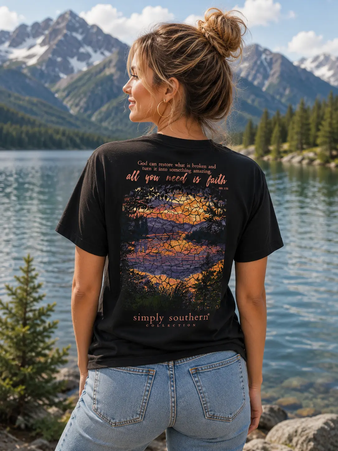 Simply Southern Amazing Need Faith Black T-Shirt