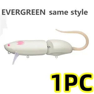Evergreen Mouse Swimbait Reissue Version, Multi-Section Fish Lure 15g, Large Mouth Bass Surface Floating False Bait, Artificial Fishing Lure