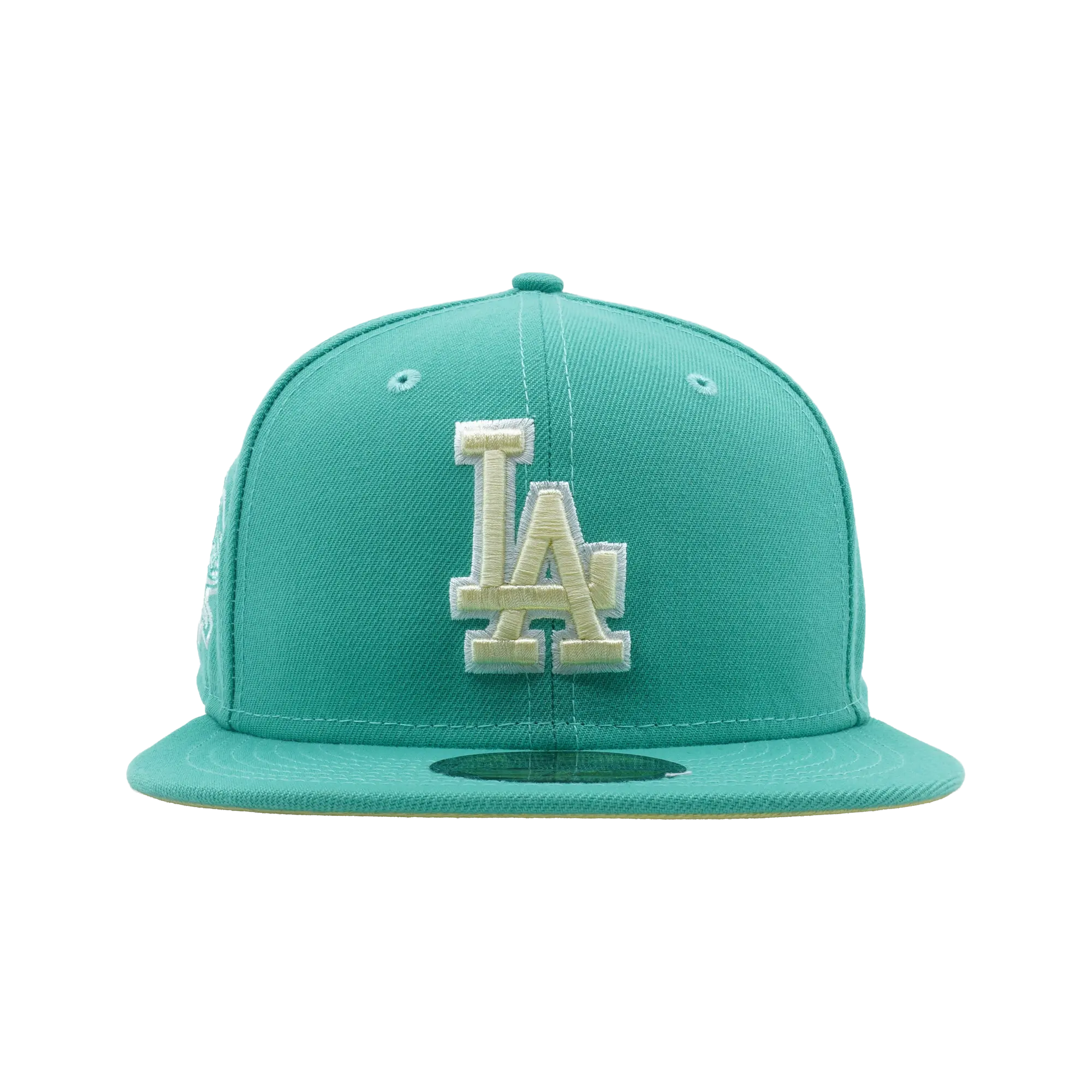 59FIFTY Los Angeles Dodgers 100th Anniversary Fitted Hat "Clear Mint / Yellow - Under Brim" NE1076