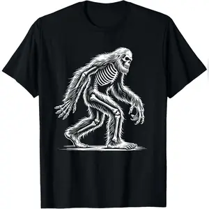 Funny Bigfoot Sasquatch - Bigfoot Skeleton Women Men T-Shirt Stylish Cotton Tee