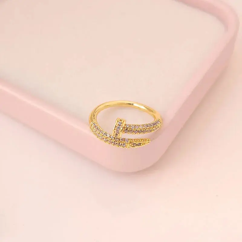 Gold Diamond Nail Ring