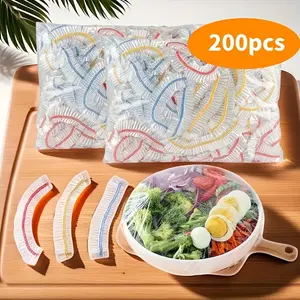 200pcs Disposable Food Covers - Secure Fresh-Keeping Film Bags for Kitchen Bowl Storage - Economical, Convenient, Multipurpose Use, Kitchen Supplies, Food Storage