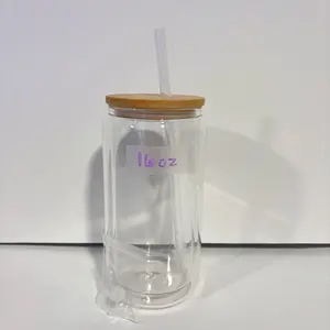 5pk Snow Globe 16oz glass tumbler