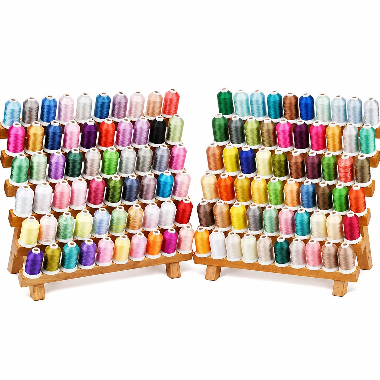 Simthread 120-Colors Polyester Embroidery Thread Kit 550Y (500M) 40wt, Machine Embroidery Thread Set for Home Sewing Machines, Multi Color Thread Collection, Similar to Madeira and Robinson-Anton Colors