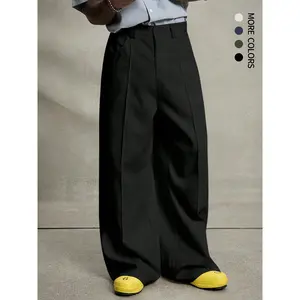 Casual Wide-Leg Plaid Pants, Versatile Loose-Fit Button Trousers, Lightweight and Comfortable All-Seasons Fashion Wear