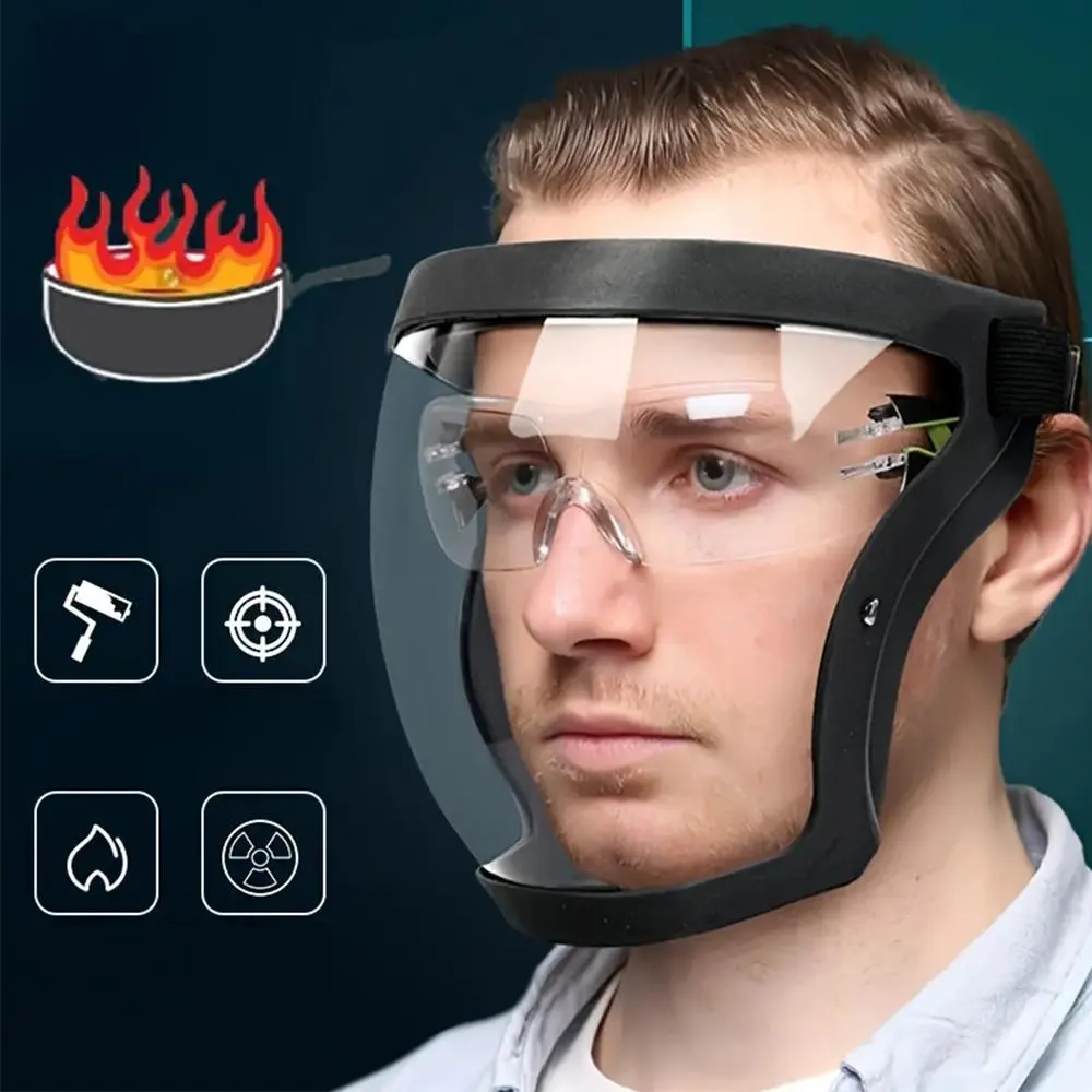 Full Face Mask, Transparent Facial Protector, Protective Outdoor Heating Home Kitchen Tools, Full Face Mask for Men & Women, Protective Masks, Face Covering