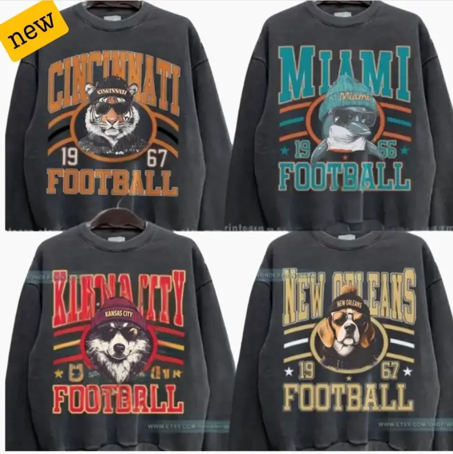 Vintage Animal City Graphic Sweatshirt, Spirit Animal Sweatshirt Retro Sports Crewneck, Game Day Unisex Pullover, Classic Athletic Fan Gift