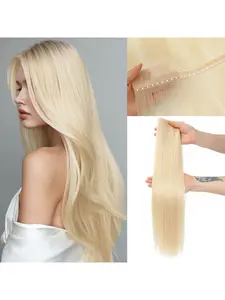 Real Human Hair Extensions, Light Blonde & Ash Blonde Mix, Double Inject Xo Hole Weft, Straight Texture, Invisible Twin Tab, Long Tape PU Weft