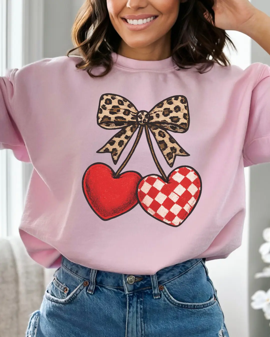 Coquette Cherries Sweatshirt- Valentine's Day Sweatshirt