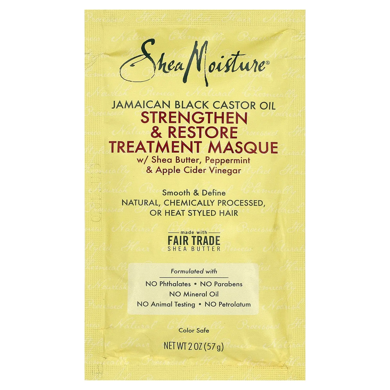 SheaMoisture Jamaican Black Castor Oil, Strengthen & Restore Treatment Hair Masque, 2 oz (57 g)