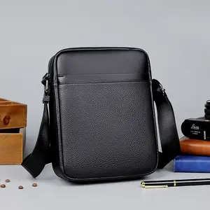 Men’s Crossbody Bag — One Piece, Side Pocket Design, Versatile for Commuting and Casual Use, Minimalist Black Style, Trendy Fashion Gift for Men