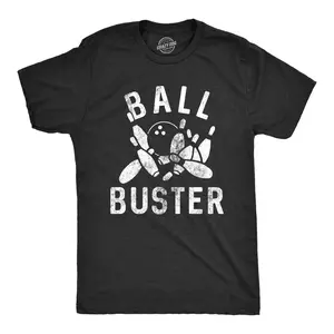 180gMens Ball Buster T Shirt Fun Sarcastic Bowling Ball Joking Tee for Guys Mens Fun T Shirts Cool Vintage Fashion T-Shirt Gift Classic Menswear Fun Sarcastic Short Sleeve Novelty Tees for Guys Black -