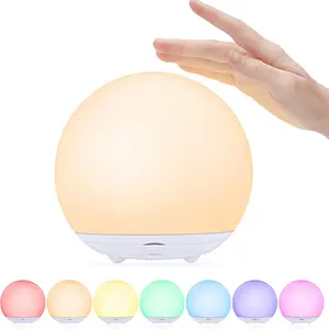 USB Beside Lamp with Dimmable Warm Light Colors Changing Touch Control 0.5/1 Hour Timer LED Night Light Table Lamp for Bedroom Bathroom Living Room Camping