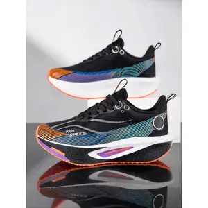 Unisex Colorblock Running Shoes, Athletic Running Shoes, Carbon Board Cushioning, Multiple Colors Available, Lightweight Design, Ideal for Runners
