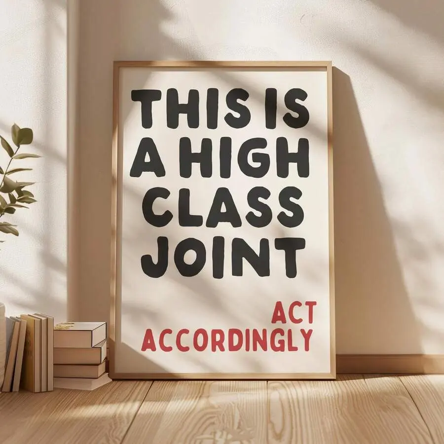 1pc High-End Collaboration Inspirational Wall Art, Neutral Tones, Cool Canvas Print Painting, Typography Poster Design, Collegiate Decor, Suitable For Bedroom, Living Room, Apartment Wall Decoration, Gift For Her