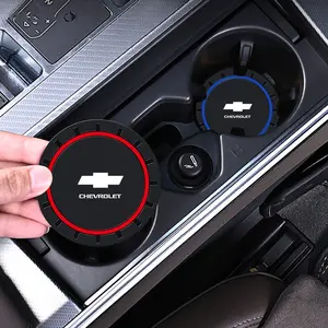 2pcs Car Coaster for Chevrolet Models, Anti-Slip Water Cup Pad, Auto Accessories for Spark, Captiva, Cruze, Tracker, Orlando, Trax, Epica, Nubira