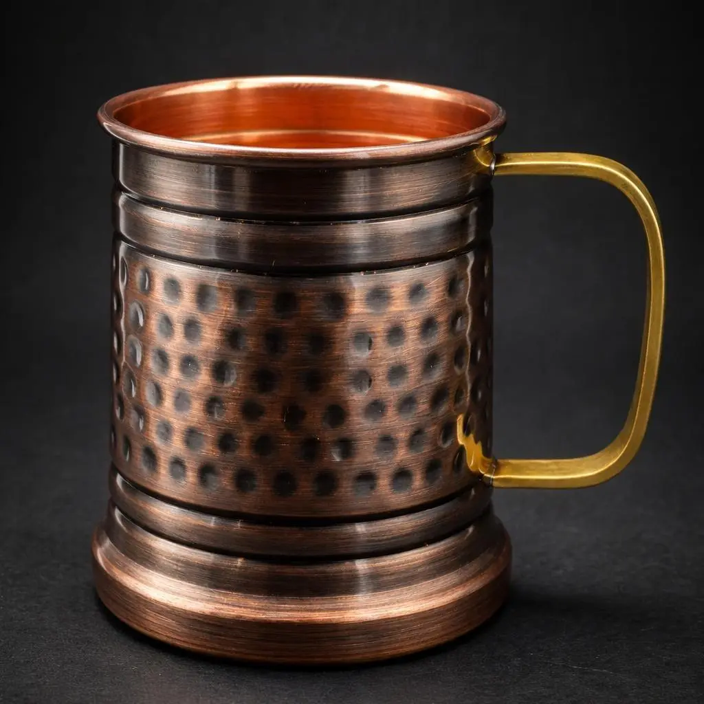Premium Hammered Copper Mule Mug – Multipurpose Drinkware with Brass Handle