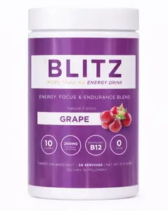 Blitz Energy Powder – Grape | Clean Energy, No Crash, No Sugar | 200mg Focus Boost | 30 Servings