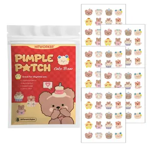 Cute Bear & Animal Cartoon Hydrocolloid Pimple Patches, Blemish Cover Patches for Face, Adorable Spot Stickers, Hypoallergenic & Waterproof