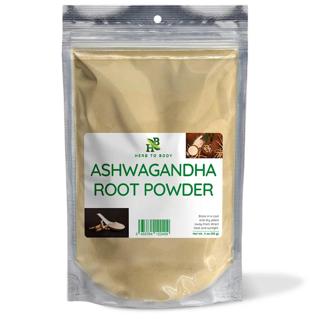 Ashwagandha Root Powder - 4oz | Finely Milled | Herb To Body