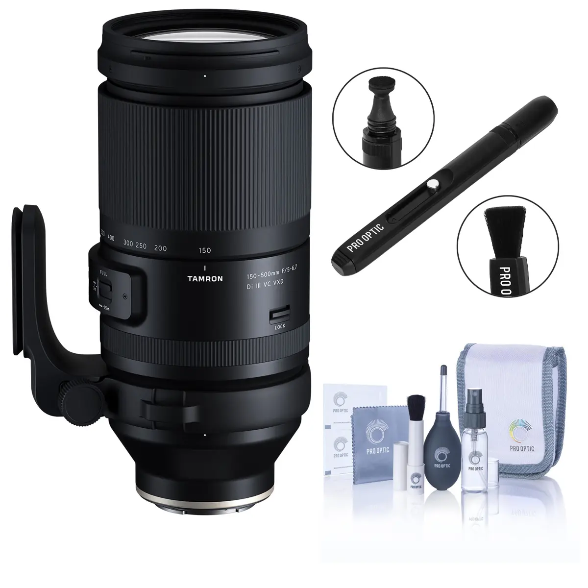 Tamron 150-500mm f/5-6.7 Di III VC VXD Lens for Sony E, Bundle with Cleaning Kit and Lens Cleaner