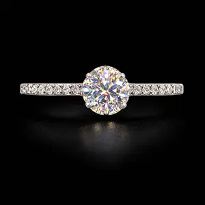 Round Solitaire Ring | Moissanite | 925 Sterling Silver (Gold & White Finish)