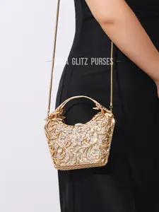 Elegant Crystal Diamond Evening Bag, Handmade Metal Rhinestone Clutch, Perfect for Weddings, Parties, Banquets, No Phone Slot