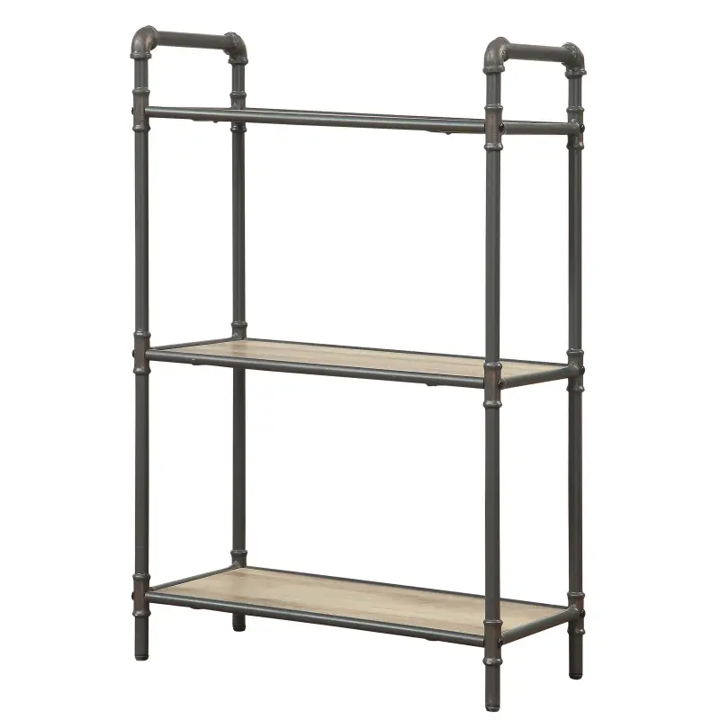 Antique Oak and Sandy Grey 3-tier Bookcase,Tall Bookcase Shelf for CDs/Movies/Books, Home Office Bookcase Shelf Storage Organizer, Modern Book Shelf for Bedroom/Living Room/Home Office tall bookshelf shelf bookcase ikea  bookshelf  hack