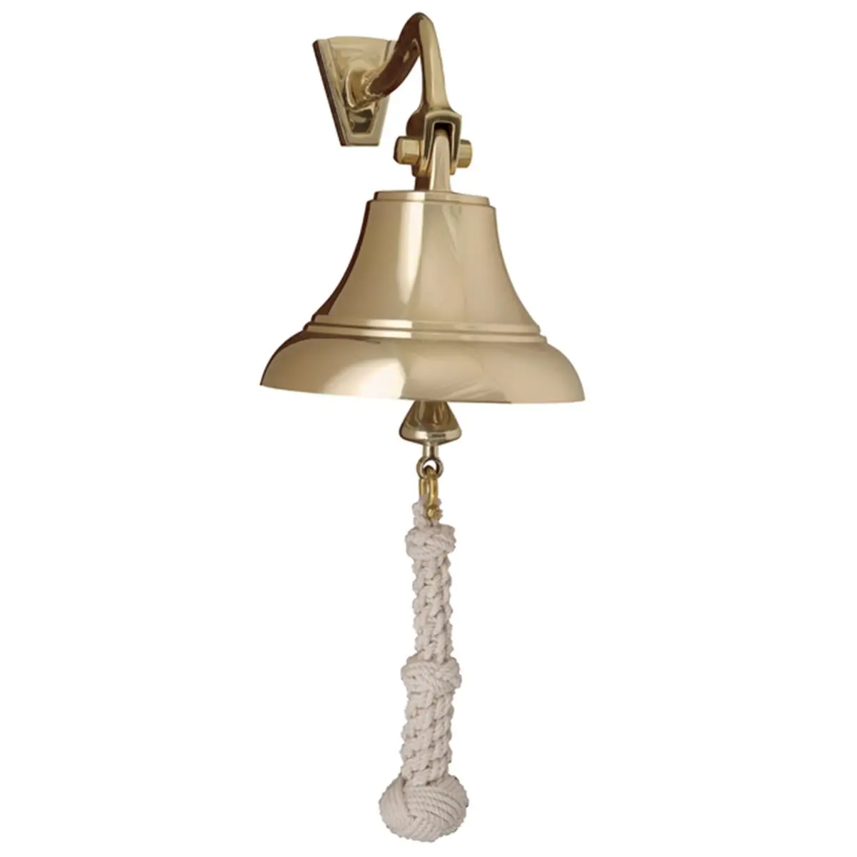 212 MAIN 5-Inch Classic Cast Brass Ship Bell with Lanyard, Slide-Lock Mount, Nautical Home Decor Bells Hanging Decor, Decorative Hanging Accessory, Decorative Hanging Decor