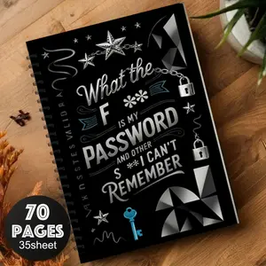 Fun Password Notebook with Generator Pages, Women's Code Diary, Tech Gift for Office & Home, Spiral Bound Password Manager, Travel Diary Notebook