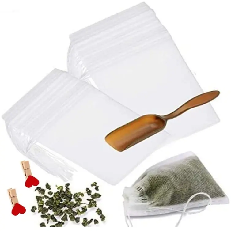 300 Pcs Disposable Tea Bags for Loose Leaf Tea, Tea Filter Bags with Free Tea Spoon for Loose Tea Loose Leaf Tea, Used for loose leaf tea, coffee, vanilla, spices, etc