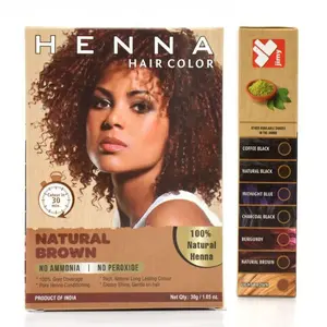 Organic Henna Powder for Hair - Herbal, Chemical-Free Semi-Permanent Hair Color - Natural Brown Dye for Men & Women Haircare