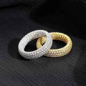 925 silver micro-inlaid moissanite ring hip-hop personality simple trend men and women ring