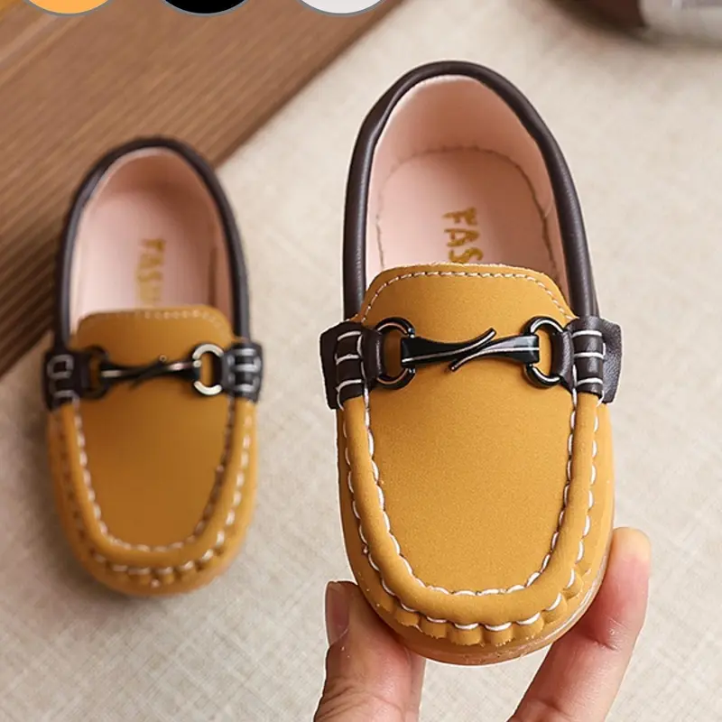 Boys' Comfortable Loafers, Soft Sole Flat Shoes, Light Casual Shoes, Slip-On Flats, Kids' Leisure Footwear, Low Top Shoes, Soft Soled Shoes, Suitable for All Seasons