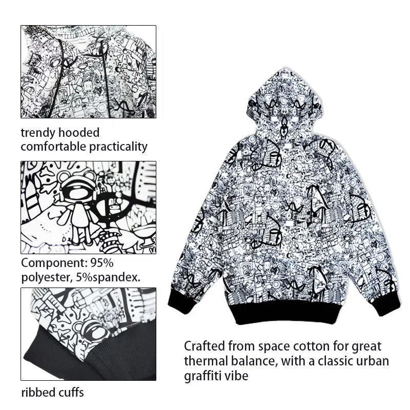 Urban Graffiti Hoodie for Men Women - Fashionable Elements, Comfortable - Sweaters, Menswear revenge  hoodie
