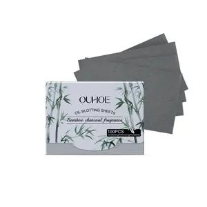 Natural Bamboo Charcoal Oil Absorbing Tissues, Facial Oil Blotting Papers, Refreshing Oil Control, Anti-Shine, Soft and Portable for Daily Use