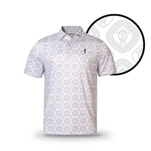GRUNK DOLFER Men's Stylish Short-Sleeve Tribal Turtle Animal Polo Shirt - Distinct Design Golf Top